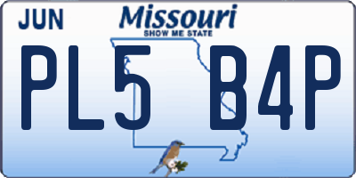 MO license plate PL5B4P