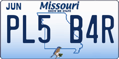 MO license plate PL5B4R