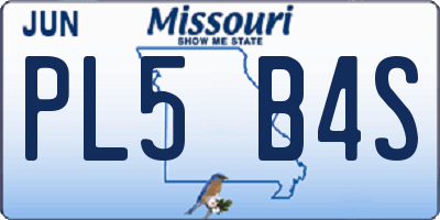 MO license plate PL5B4S