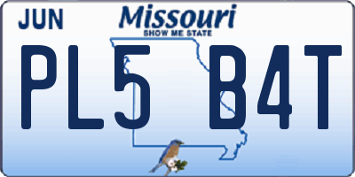 MO license plate PL5B4T