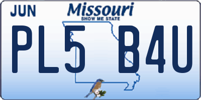 MO license plate PL5B4U