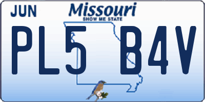 MO license plate PL5B4V