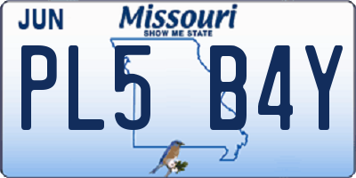 MO license plate PL5B4Y