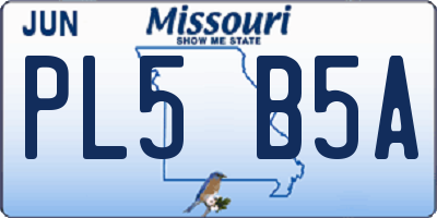 MO license plate PL5B5A