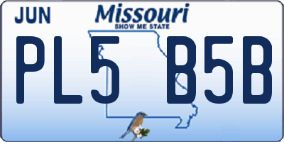 MO license plate PL5B5B