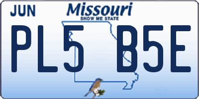 MO license plate PL5B5E