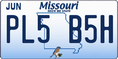 MO license plate PL5B5H