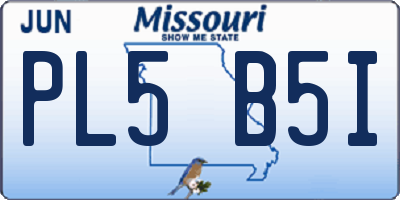 MO license plate PL5B5I