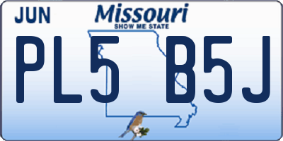 MO license plate PL5B5J
