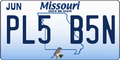 MO license plate PL5B5N