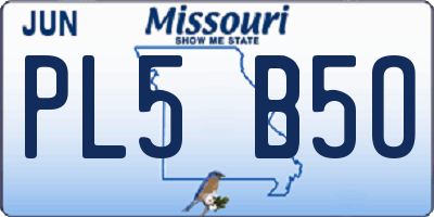 MO license plate PL5B5O