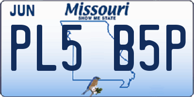MO license plate PL5B5P
