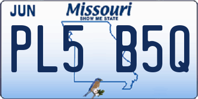MO license plate PL5B5Q