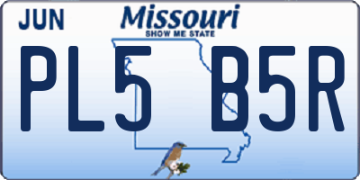 MO license plate PL5B5R