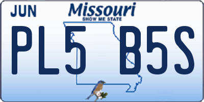 MO license plate PL5B5S