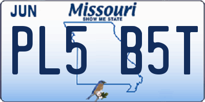 MO license plate PL5B5T