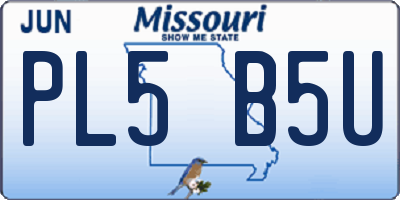MO license plate PL5B5U