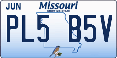 MO license plate PL5B5V