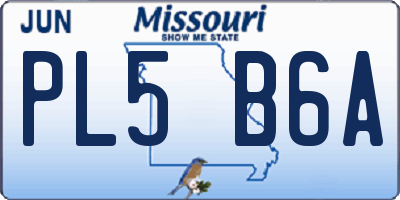 MO license plate PL5B6A