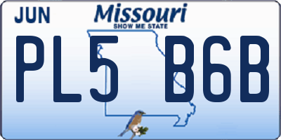 MO license plate PL5B6B