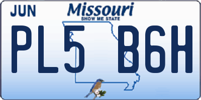 MO license plate PL5B6H