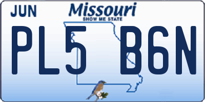 MO license plate PL5B6N