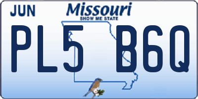 MO license plate PL5B6Q