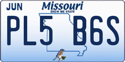 MO license plate PL5B6S