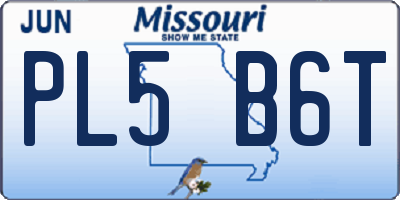 MO license plate PL5B6T