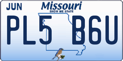 MO license plate PL5B6U