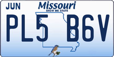 MO license plate PL5B6V