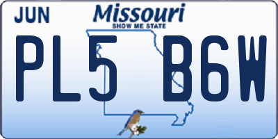 MO license plate PL5B6W