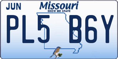 MO license plate PL5B6Y