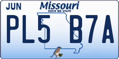 MO license plate PL5B7A