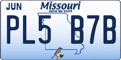 MO license plate PL5B7B