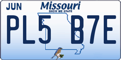 MO license plate PL5B7E
