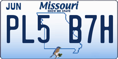MO license plate PL5B7H
