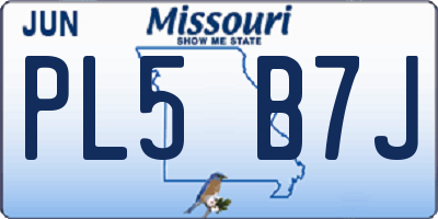 MO license plate PL5B7J