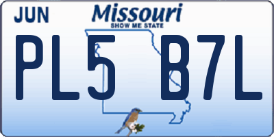 MO license plate PL5B7L