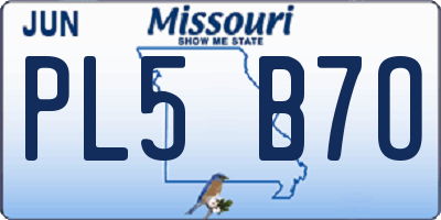 MO license plate PL5B7O