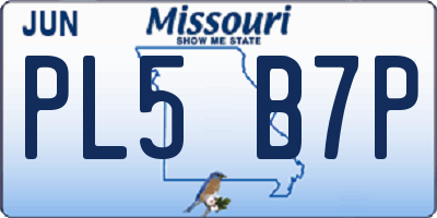 MO license plate PL5B7P