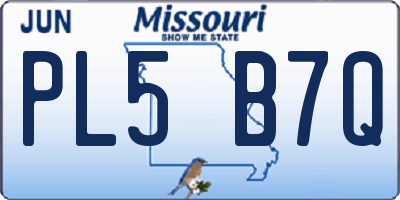 MO license plate PL5B7Q