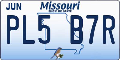 MO license plate PL5B7R