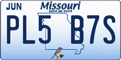 MO license plate PL5B7S
