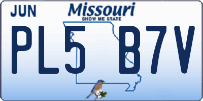 MO license plate PL5B7V