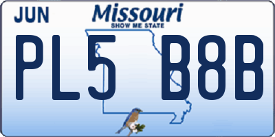 MO license plate PL5B8B