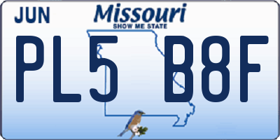 MO license plate PL5B8F