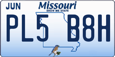 MO license plate PL5B8H