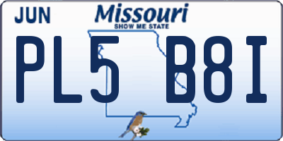 MO license plate PL5B8I