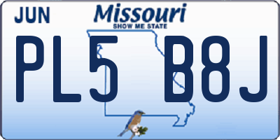 MO license plate PL5B8J
